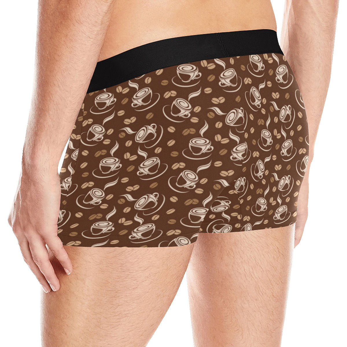 Coffee Pattern Print Design 03 Men's Boxer Briefs