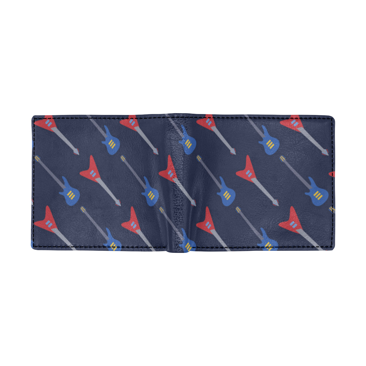 Electric Guitar Pattern Print Design 01 Men's ID Card Wallet