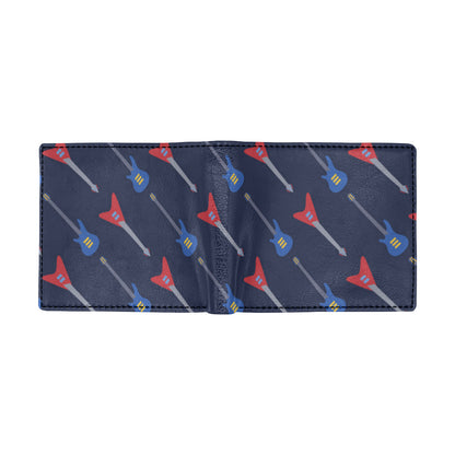 Electric Guitar Pattern Print Design 01 Men's ID Card Wallet