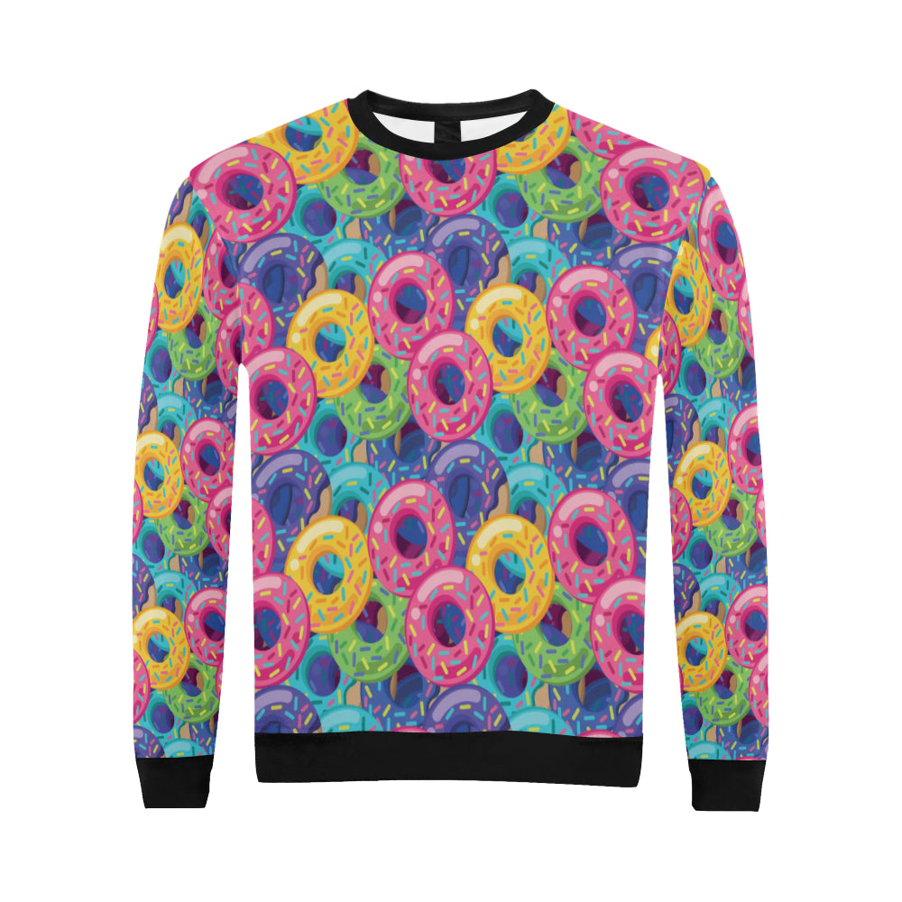 Donut Pattern Print Design DN010 Men Long Sleeve Sweatshirt