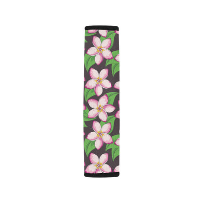 Pink Plumeria Pattern Print Design PM019 Car Seat Belt Cover