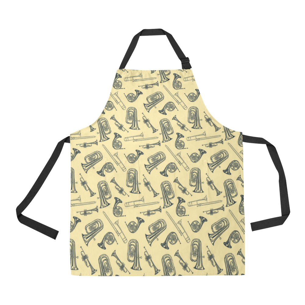 Tuba Pattern Print Design 01 Apron with Pocket