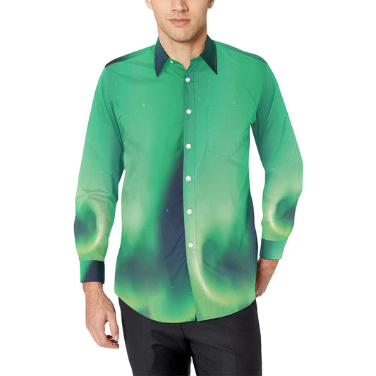 Aurora Borealis Pattern Print Design 04 Men's Long Sleeve Shirt