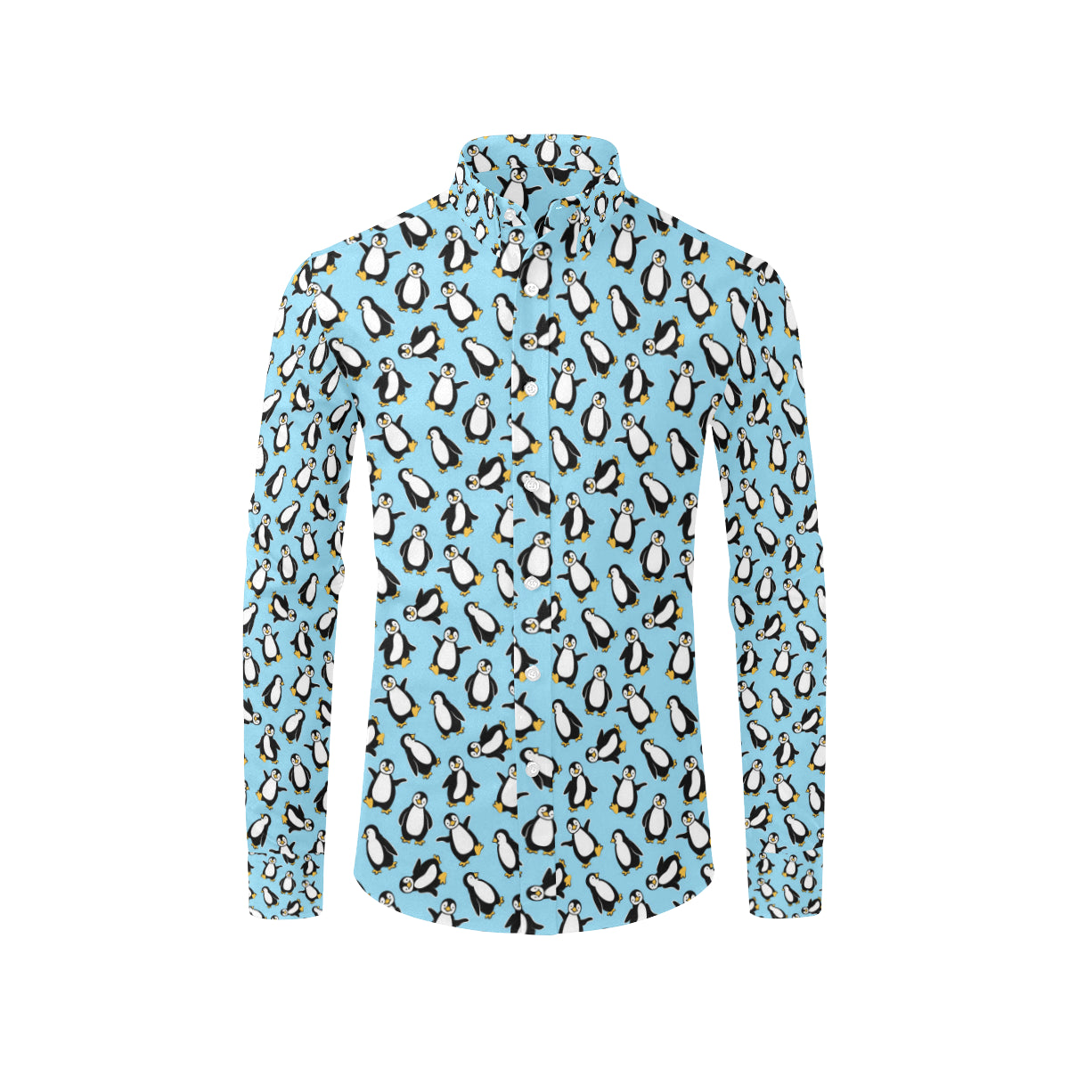 Penguin Happy Print Men's Long Sleeve Shirt