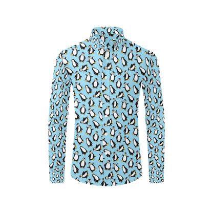 Penguin Happy Print Men's Long Sleeve Shirt