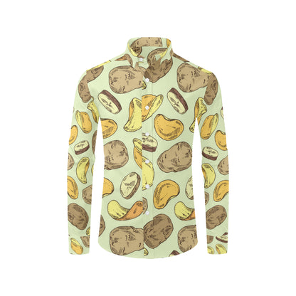Potato Pattern Print Design A03 Men's Long Sleeve Shirt