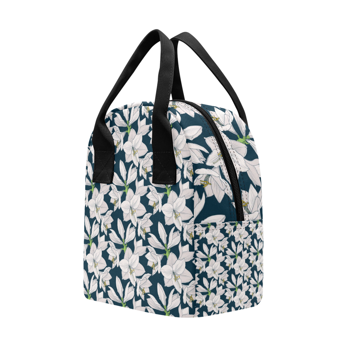 Amaryllis Pattern Print Design AL02 Insulated Lunch Bag