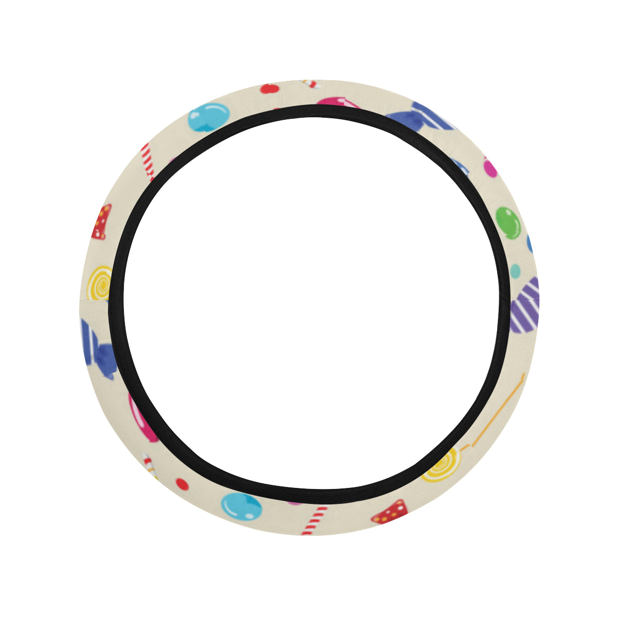Candy Pattern Print Design 04 Steering Wheel Cover with Elastic Edge