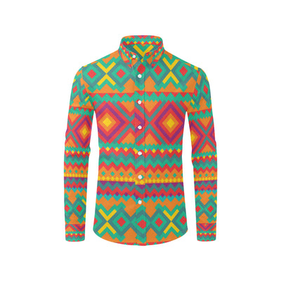 Mexican Pattern Print Design 04 Men's Long Sleeve Shirt