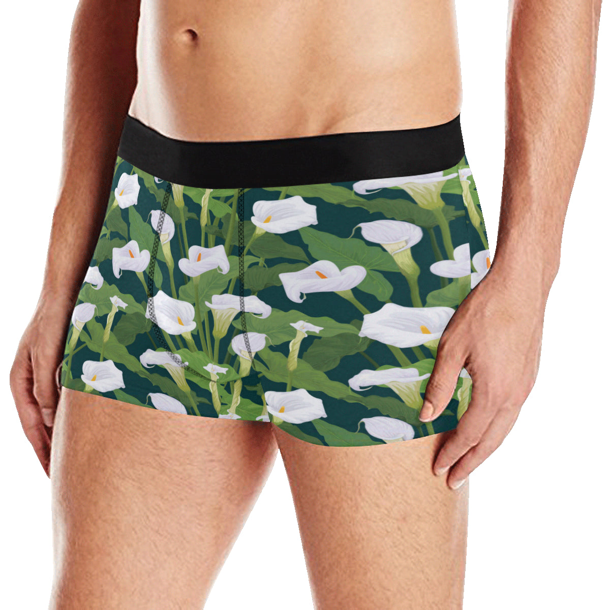 Lily Pattern Print Design 04 Men's Boxer Briefs