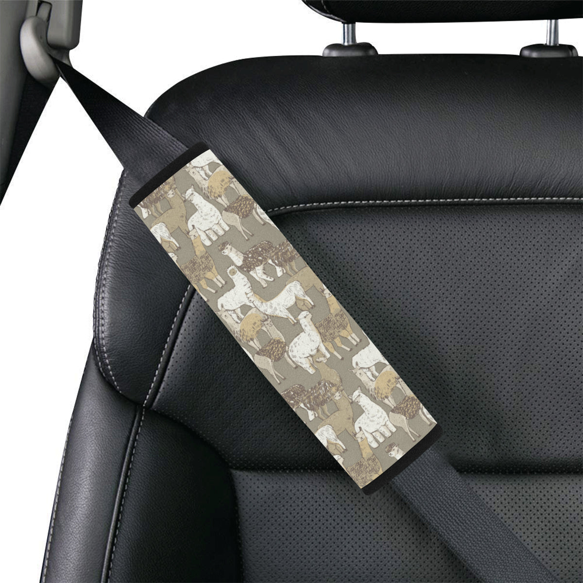 Alpaca Pattern Print Design 01 Car Seat Belt Cover