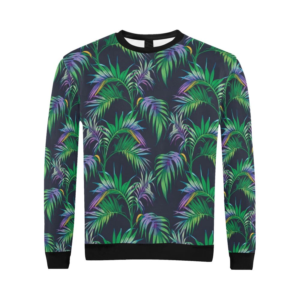 Palm Leaves Pattern Print Design PL04 Men Long Sleeve Sweatshirt