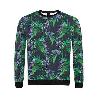 Palm Leaves Pattern Print Design PL04 Men Long Sleeve Sweatshirt