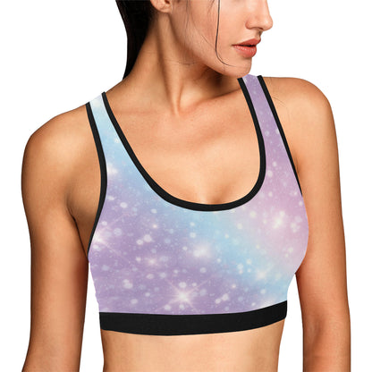 Cosmic Pastel Pattern Print Design 02 Sports Bra