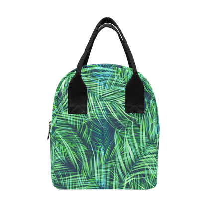 Palm Leaves Pattern Print Design PL02 Insulated Lunch Bag