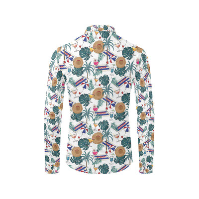 Aloha Hawaii Beach Pattern Print Design 04 Men's Long Sleeve Shirt