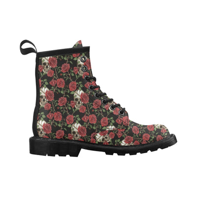 Skull And Roses Print Design LKS303 Women's Boots