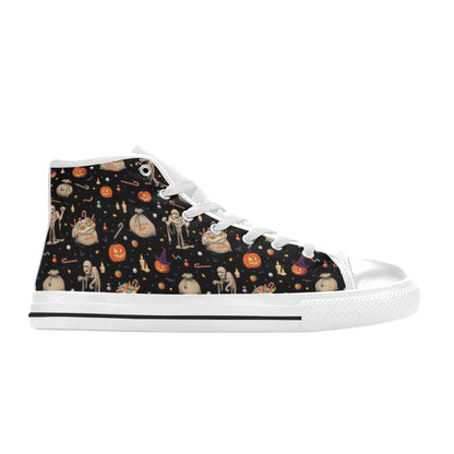 Mummy Halloween Print Design LKS303 High Top Women's White Shoes
