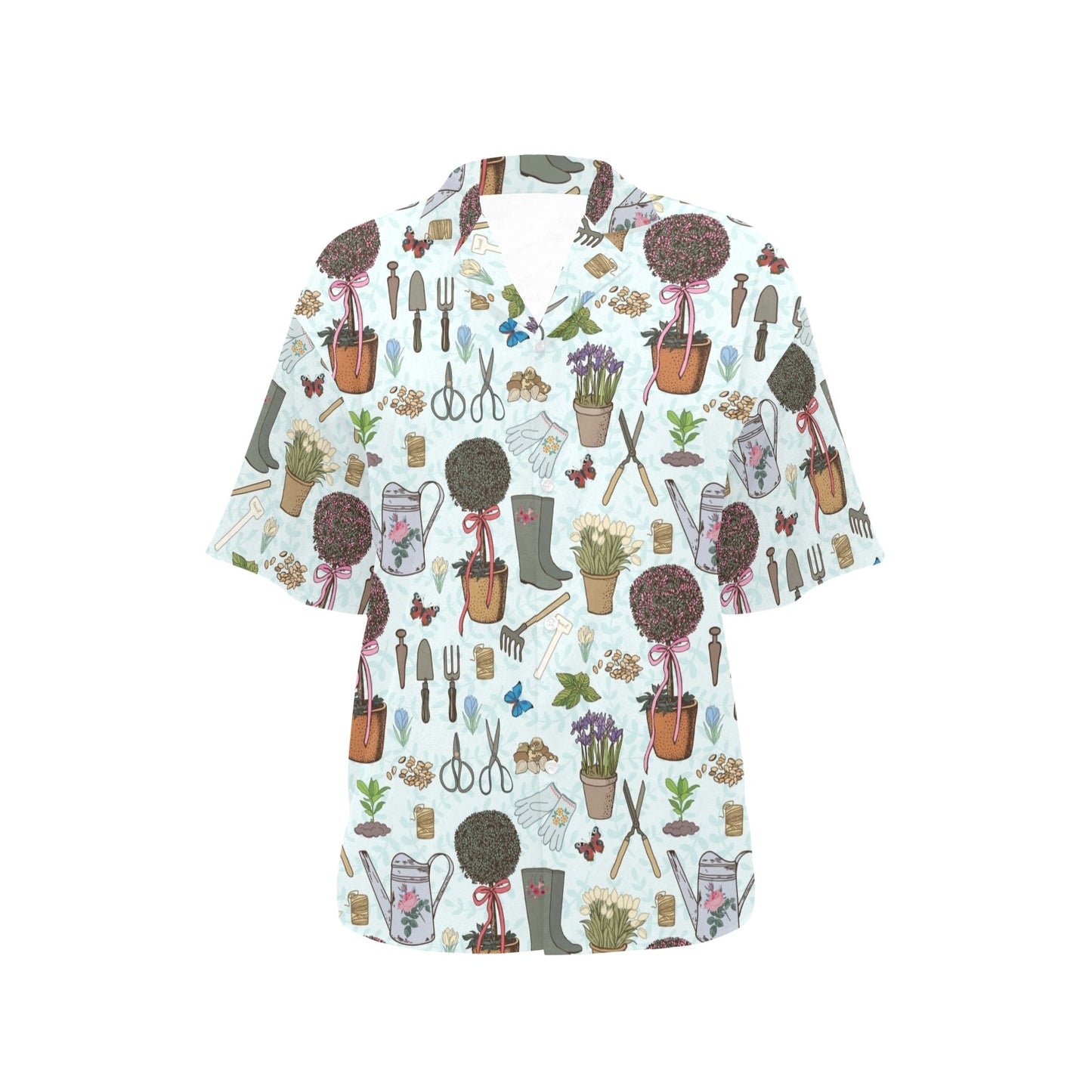 Gardening Pattern Print Design G01 Women's Hawaiian Shirt