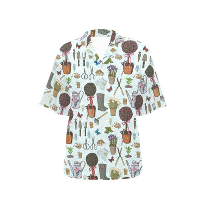 Gardening Pattern Print Design G01 Women's Hawaiian Shirt