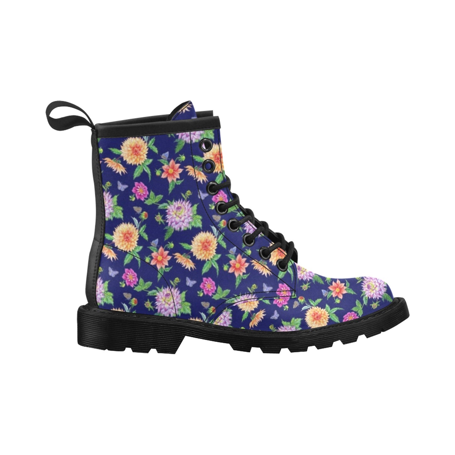 Dahlia Pattern Print Design DH010 Women's Boots