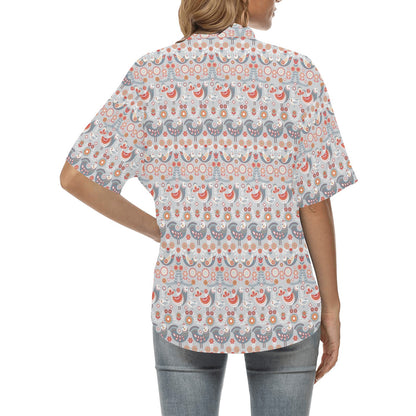 Swedish Nordic Design Print Women's Hawaiian Shirt
