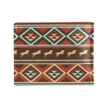 Western Horse Pattern Print LKS301 Men's ID Card Wallet