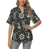 Nautical Anchor Pattern Women's Hawaiian Shirt