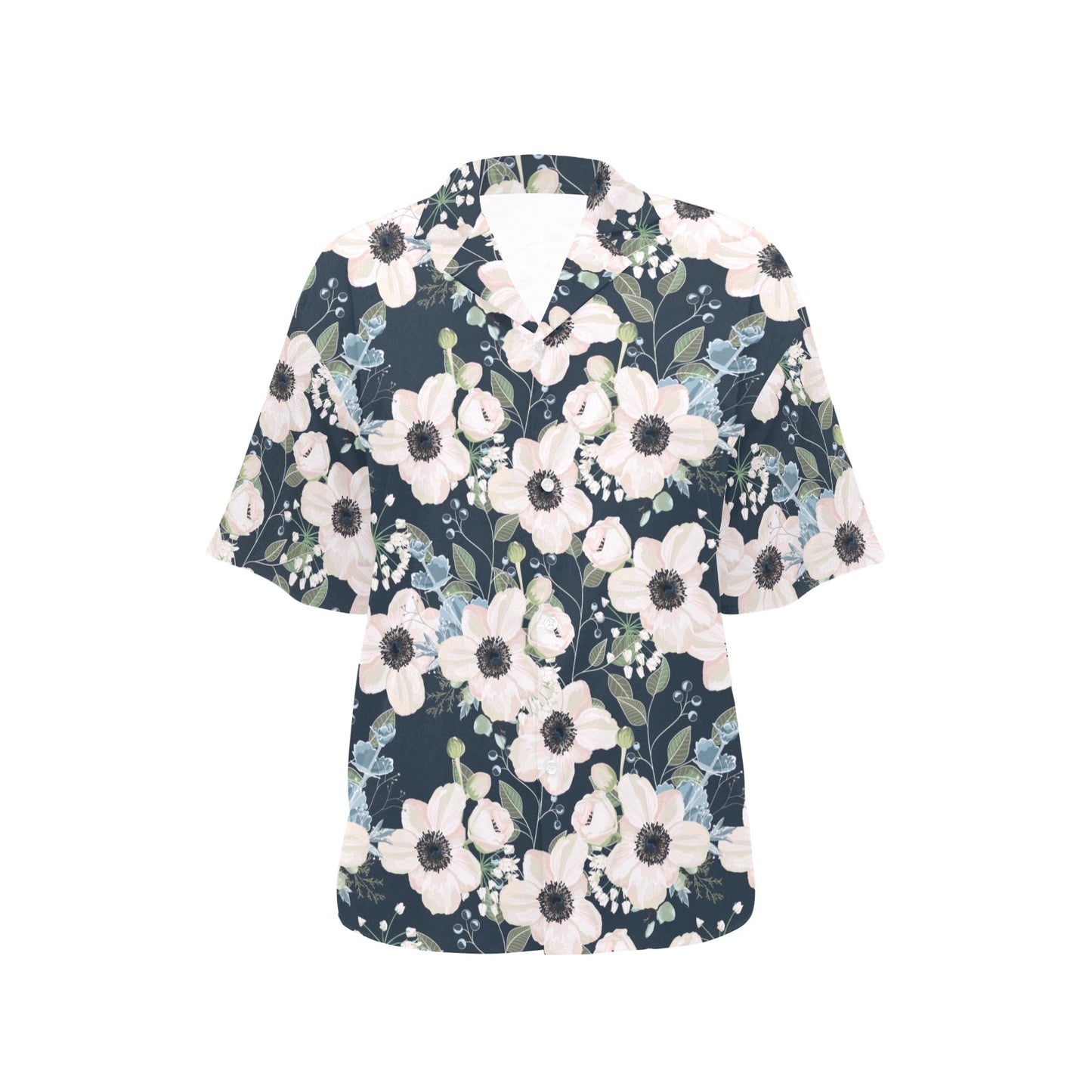 Anemone Pattern Print Design AM02 Women's Hawaiian Shirt