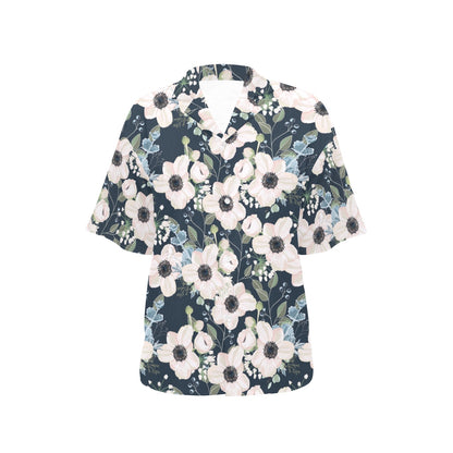Anemone Pattern Print Design AM02 Women's Hawaiian Shirt