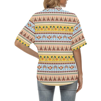 Native American Pattern Design Print Women's Hawaiian Shirt