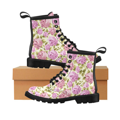 Hydrangea Pattern Print Design HD05 Women's Boots