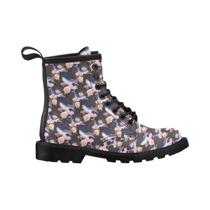 Blue Whale Print Design LKS401 Women's Boots