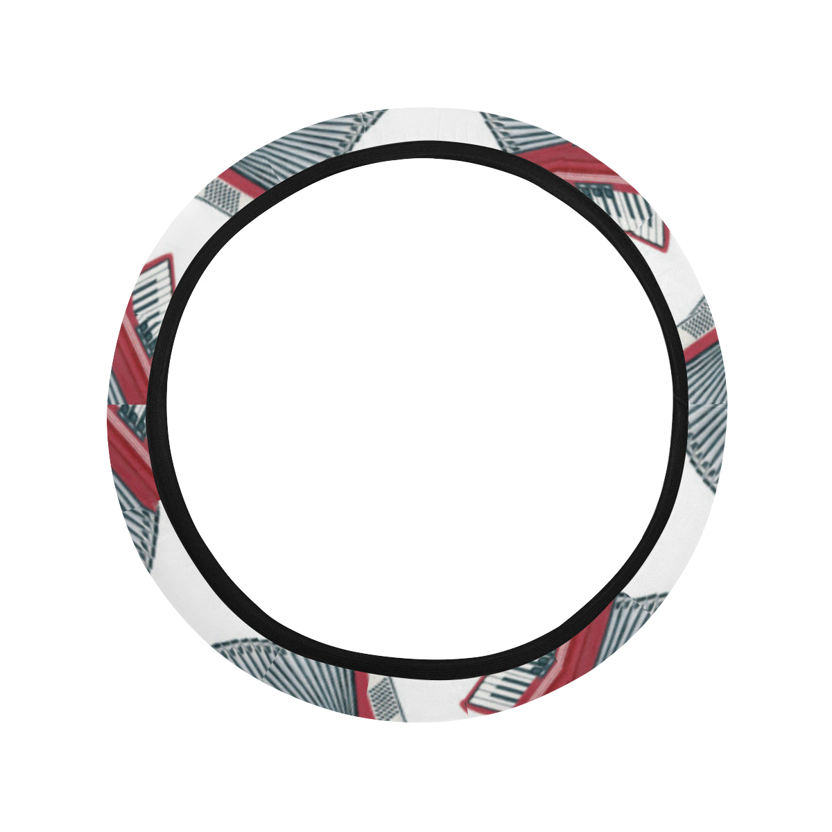 Accordion Pattern Print Design 03 Steering Wheel Cover with Elastic Edge