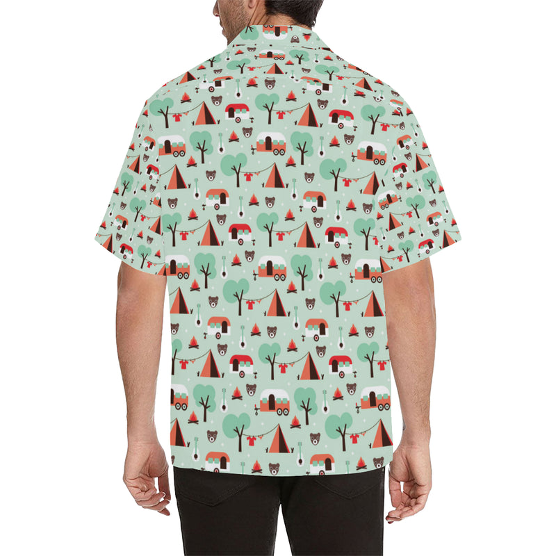 Camper Tent Pattern Print Design 01 Men's Hawaiian Shirt