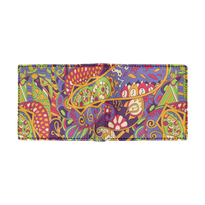 Funky Retro Pattern Print Design A04 Men's ID Card Wallet
