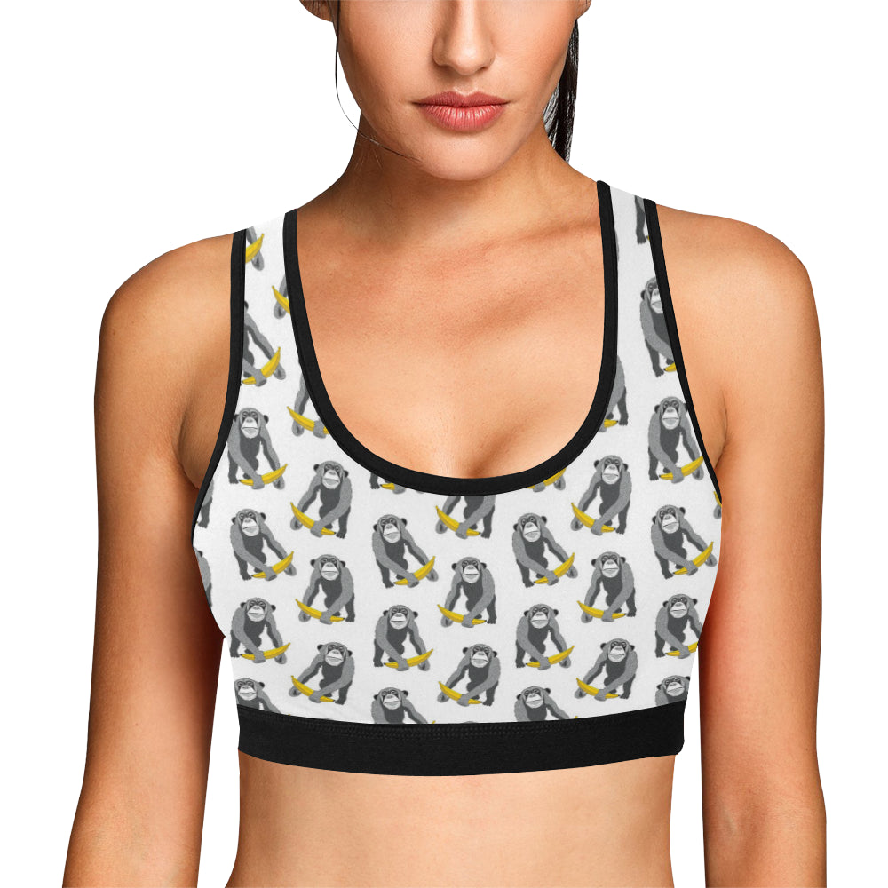 Chimpanzee Pattern Print Design 05 Sports Bra