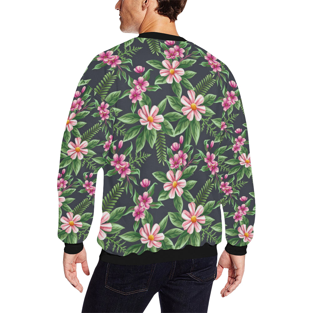 Summer Floral Pattern Print Design SF010 Men Long Sleeve Sweatshirt