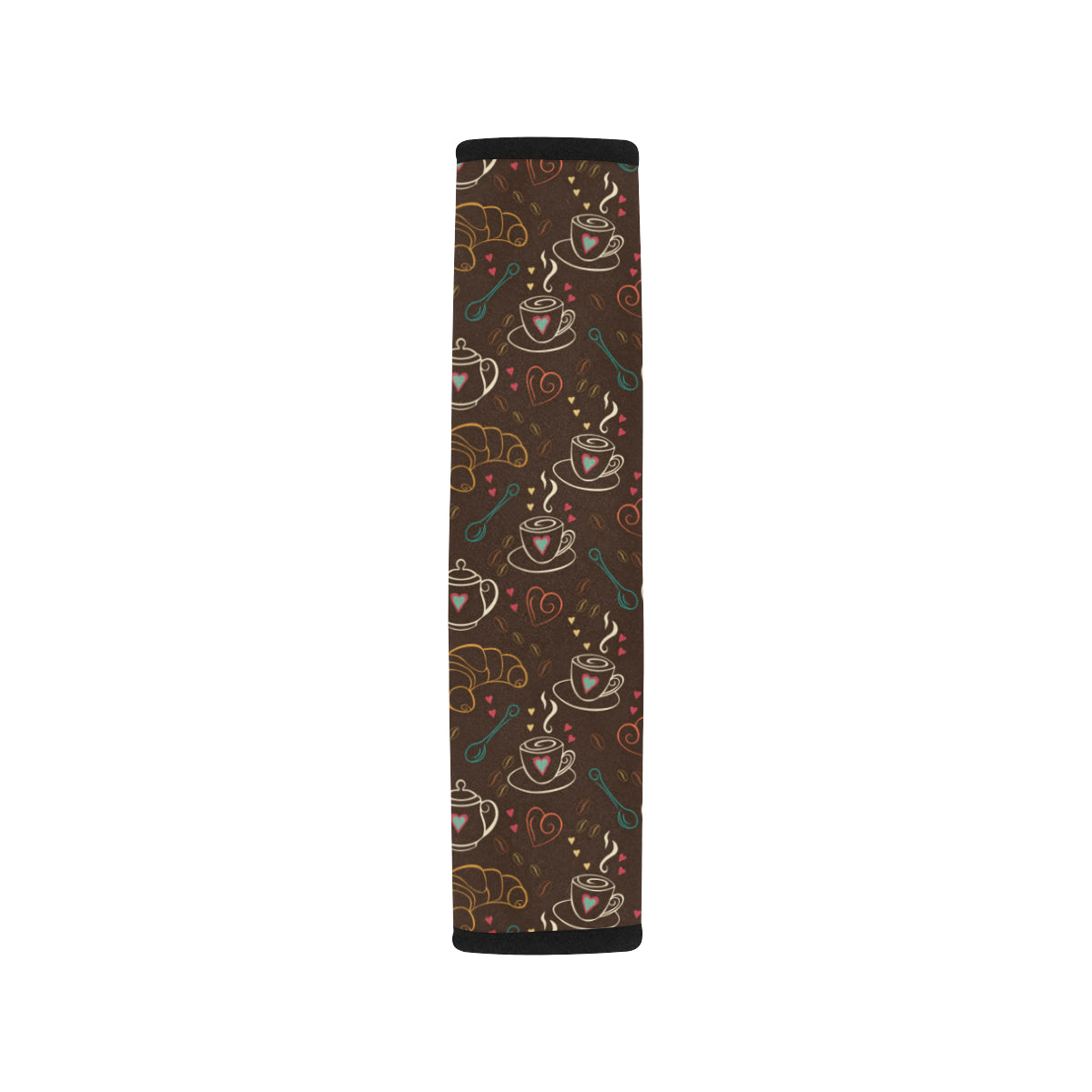 Coffee Pattern Print Design 06 Car Seat Belt Cover