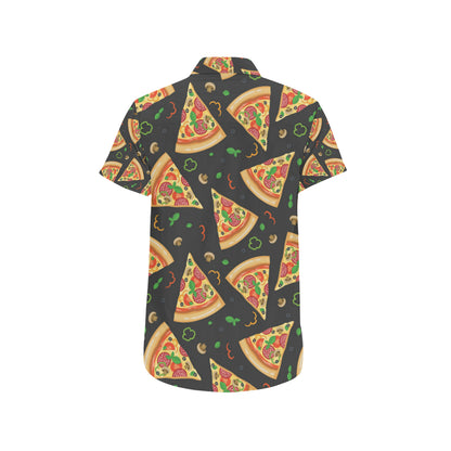 Pizza Pattern Print Design A02 Men's Short Sleeve Button Up Shirt