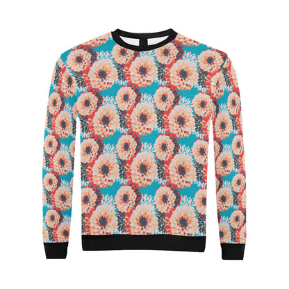 Dahlia Pattern Print Design DH05 Men Long Sleeve Sweatshirt