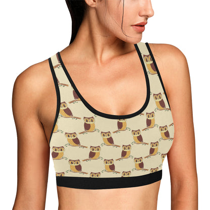 Owl Pattern Print Design A07 Sports Bra