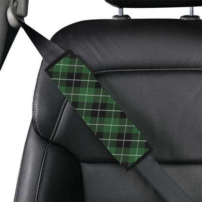Plaid Green Pattern Print Design A05 Car Seat Belt Cover