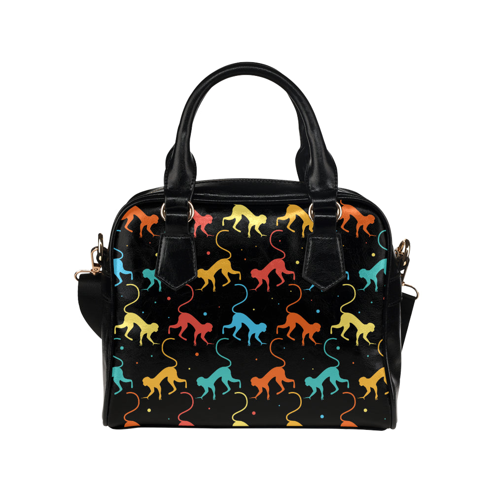 Monkey Pattern Print Design 01 Shoulder Handbag