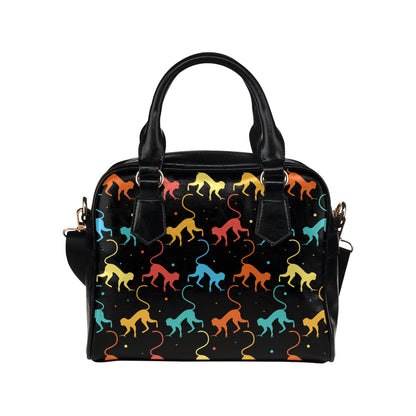 Monkey Pattern Print Design 01 Shoulder Handbag