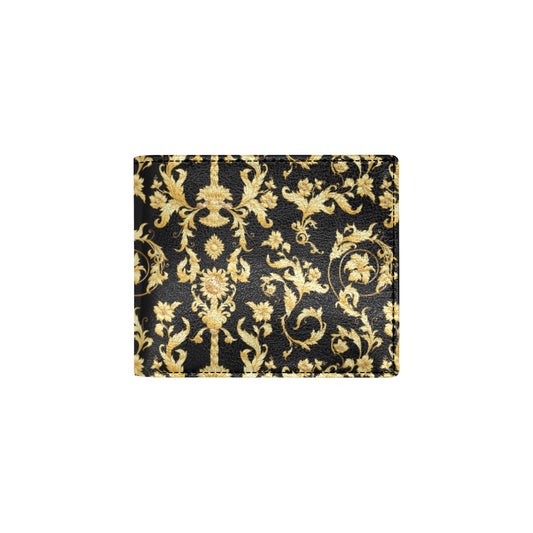 Baroque Golden Pattern Print Design 04 Men's ID Card Wallet