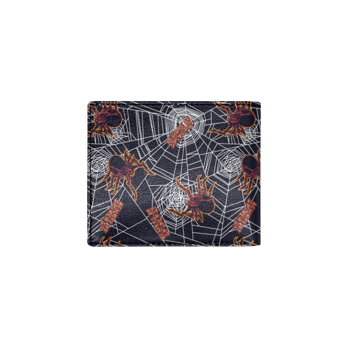 Tarantula Spiderwebs Pattern Print Design 01 Men's ID Card Wallet