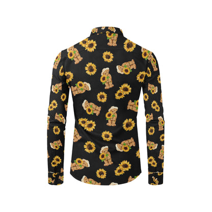 Sunflower Pattern Print Design SF016 Men's Long Sleeve Shirt