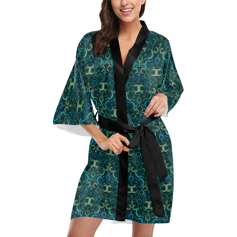 Celestial Pattern Print Design 07 Women's Short Kimono