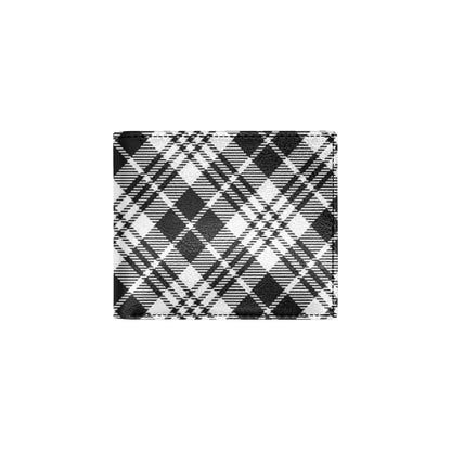 Plaid Black White Pattern Print Design A02 Men's ID Card Wallet